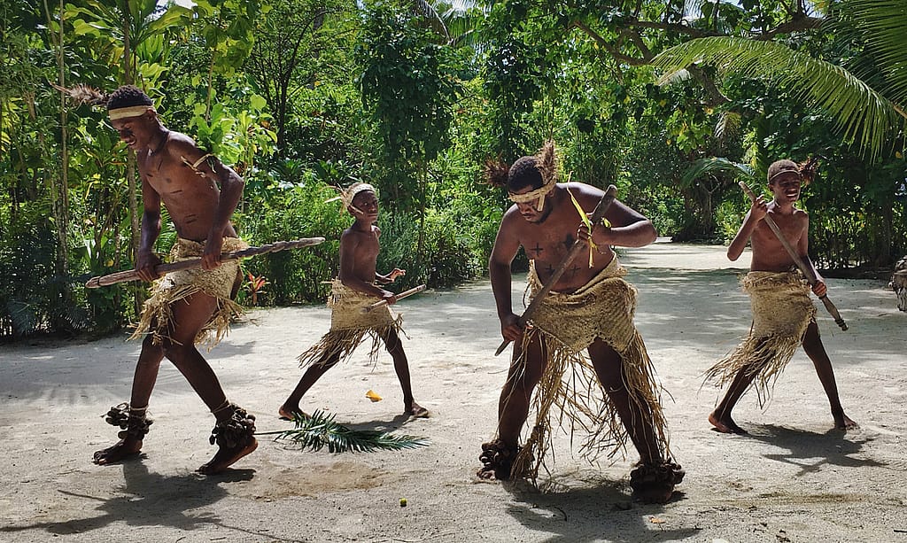 Traditioneller Willkommenstanz auf der Insel Efate in Vanuatu