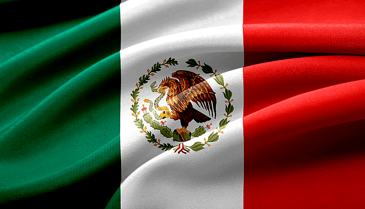 Dieses Bild spiegelt die mexikanische Flagge wider 
