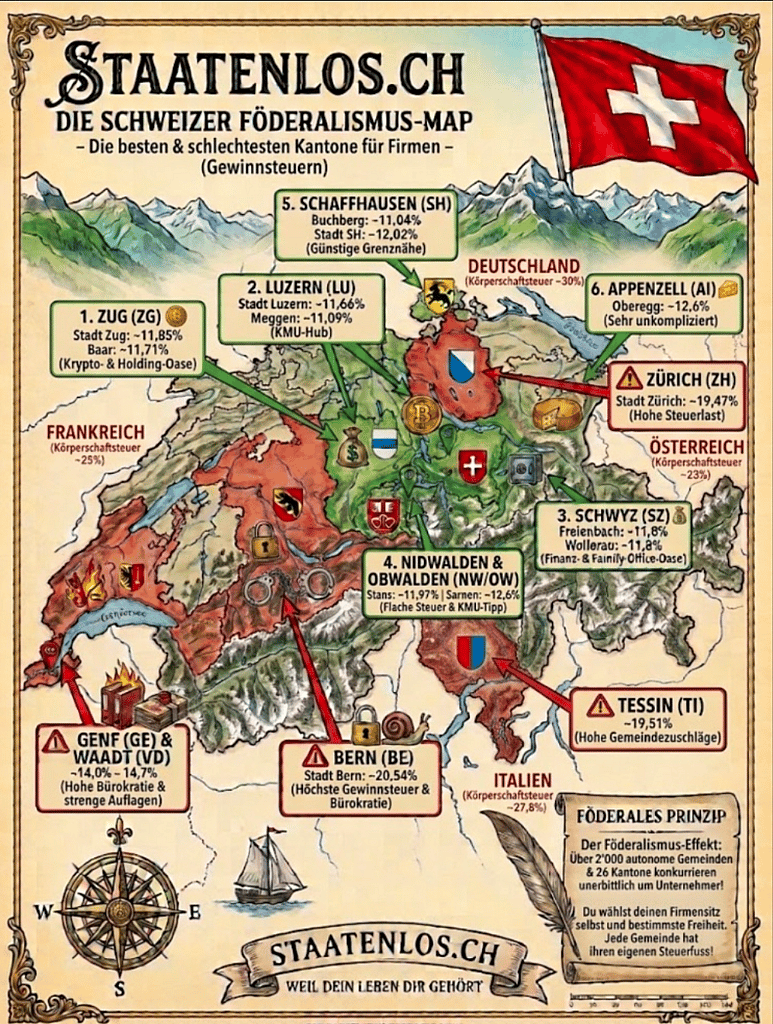 Schweiz Körperschaftssteuer Kantone